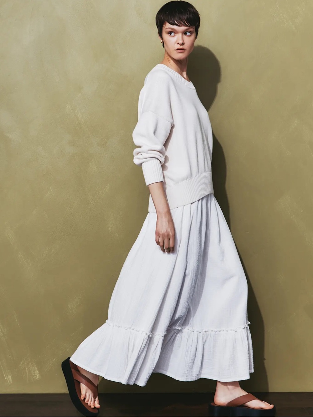 Quince 100% Organic Cotton Gauze Smocked Maxi Skirt